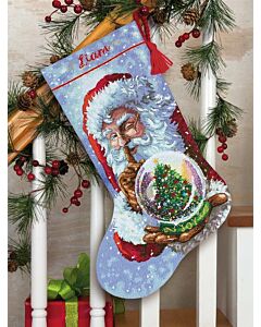 Dimensions borduurpakket Kerstsok kerstman met sneeuwbal borduren 70-08985