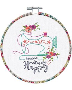 Voorbedrukt borduurpakket sewing makes me happy  incl . borduurring Dimensions 72-76293