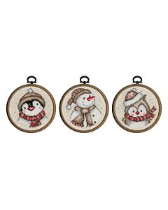 Vervaco borduurpakket winterfiguurtjes 3st. PN-0206920 telpatroon incl. borduurring