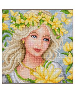 Lanarte borduurpakket bloemen koningin PN-0213462 evenweave telpatroon