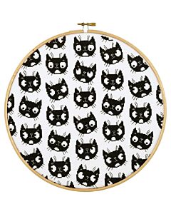 Vervaco borduurpakket Zwarte katten PN-0216253 incl. borduurring van Eva Mouton (telpatroon)