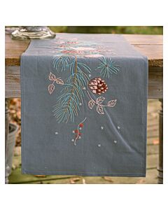 Vervaco borduurpakket tafelloper kerstrozen PN-0216932 voorbedrukt