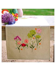 Vervaco borduurpakket tafelloper veldbloemen PN-0152859 voorbedrukt