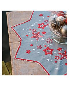 Vervaco borduurpakket tafelkleed kerstrozen PN-0223120 voorbedrukt