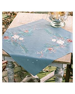 Vervaco borduurpakket tafelkleed kerstrozen PN-0223120 voorbedrukt