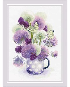 Borduurpakket Paarse Allium van Riolis 1972 om te borduren