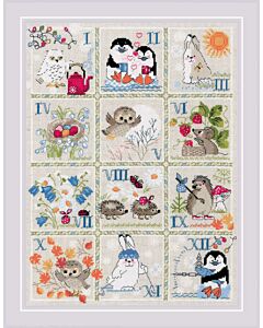 Riolis borduurpakket  Bos Kalender om te borduren 1979