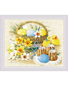 Riolis borduurpakket  Paasstilleven met kippen om te borduren 2007