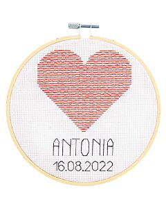 Rico Design borduurpakket hart geboortetegel