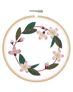 Rico Design borduurpakket krans van kersenbloesem voorbedrukt