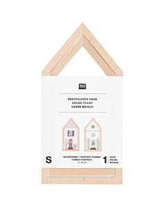 Rico Design decoratief frame in de vorm van een huis 9x18cm groot