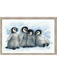 Borduurpakket   Funny Penguins  van Riolis 