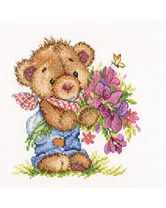 RTO borduurpakket Beertje - Giving You Flowers C266