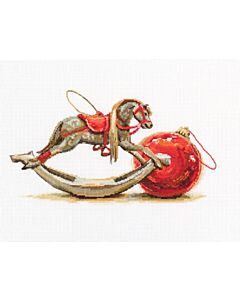 Borduurpakket hobbelpaard met kerstbal van rto M644