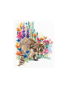 Borduurpakket One who Loves Flowers wasbeer van rto M684 met telpatroon