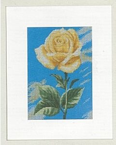 Borduurpakket roos op blauw van lanarte  35046