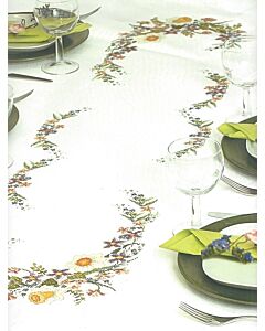 Permin borduurpakket tafelkleed voorjaarsbloemen 58-3047 met telpatroon borduren