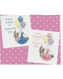 Borduurpakket geboorte Bebunni - New Delivery om te borduren Borty trreads xbb15
