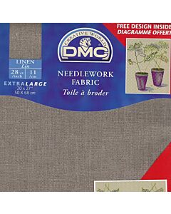 Linnen 28ct borduurstof dmc kleur linnen 3782 afm. 50x68 cm