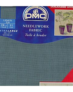 Linnen 28ct borduurstof dmc kleur groen 926 afm. 35x45 cm
