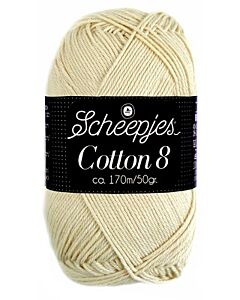 Scheepjes cotton 8, kl.501 ecru
