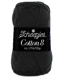 Scheepjes cotton 8, kl.515 zwart