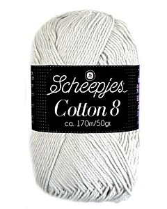 Scheepjes cotton 8, kl.700 licht grijs/groen
