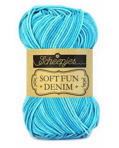 Scheepjeswol Softfun Denim 500 aqua blauw tinten