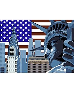 Voorbedrukt stramien/canvas van New York  La Liberte van Seg de Paris.