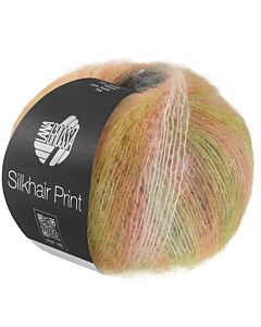 Lana Grossa Silkhair Print kleur 440 (ecru/oranje/rood/geel/blauw) 