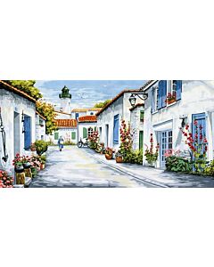 Voorbedrukt canvas/stramien de straat om te borduren van Margot 170.08
