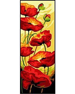 Margot Voorbedrukt canvas/stramien papavers in de wind om te borduren 62.245