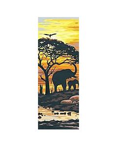 stramien zon op de savanne om te borduren van Margot 62.197