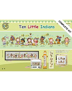 Borduurpakket Ten little Indians- Soda Stitch G-114 met telpatroon.