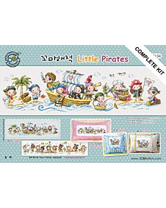 Borduurpakket Little Pirates - Soda Stitch G-134 met telpatroon.