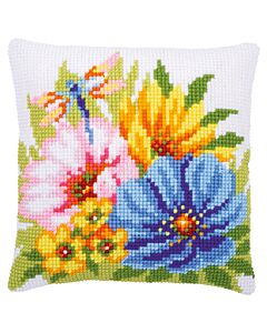 Vervaco borduurkussen kleurige bloemen pn-0184985 borduren