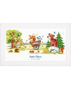 Vervaco borduurpakket geboortelap Tocht door het bos pn-0144902 borduren