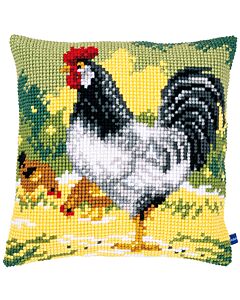 Borduurpakket borduurkussen witte haan in kruissteek van Vervaco pn-0150662