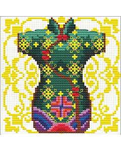 Voorbedrukt borduurpakket Female Geisha Green - Needleart World