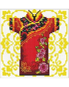 Needleart World voorbedrukt borduurpakket Male Geisha Rose 140.022 op aida  