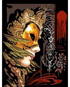 Voorbedrukt canvas de gouden masker om te borduren van Margot 153.1383