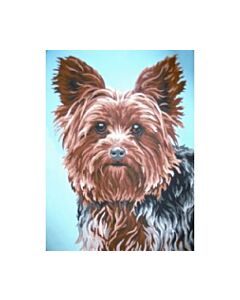 Voorbedrukte stramien van een yorkshire terrier om te borduren (stramien)