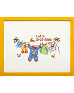 Borduurpakket geboortelap waslijn Lotte