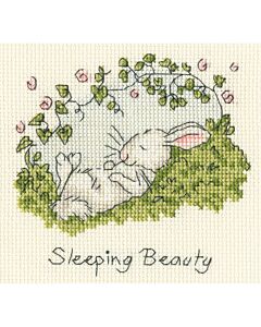 Bothy Threads borduurpakket slapende konijnen schoonheid XAJ31 telpatroon