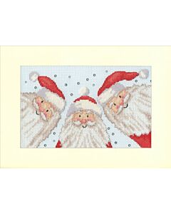 Bothy Threads borduurpakket kerstkaart kerstman selfie XMAS88 telpatroon incl. passe-partout, kaart en envelop