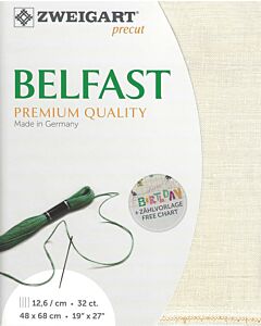 Zweigart Belfast linnen borduurstof kleur 786 licht grijs 