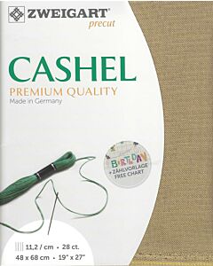Zweigart linnen borduurstof Cashel kl.326 gold kleur 28counts/11,2 draden per cm