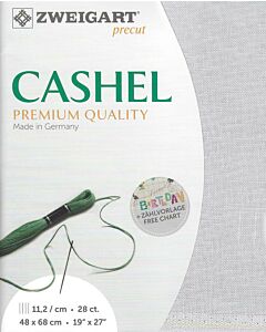 Zweigart linnen borduurstof Cashel 28counts/11,2 draden per cm kl. 705 licht grijs