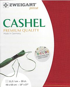 Zweigart linnen borduurstof kl.6125 mint groen Cashel 28counts/11,2 draden per cm